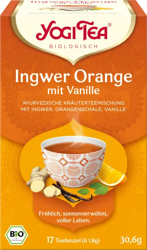 YOGI TEA Fr&uuml;chtetee Bio Ingwer Orange mit Vanille