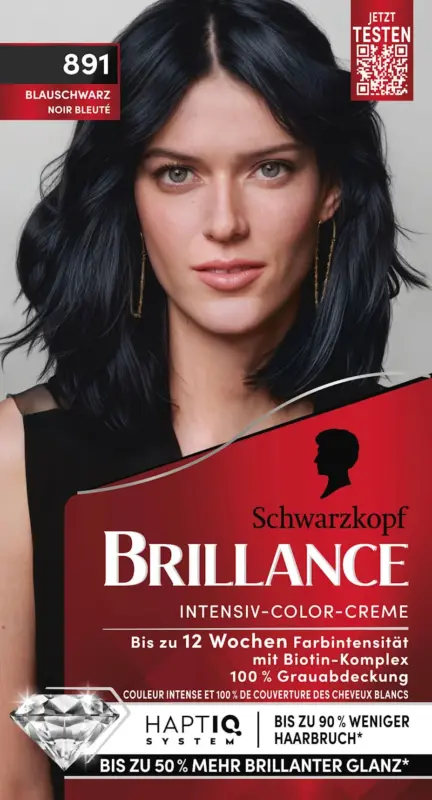 Schwarzkopf Brillance Haarfarbe 891 Blauschwarz