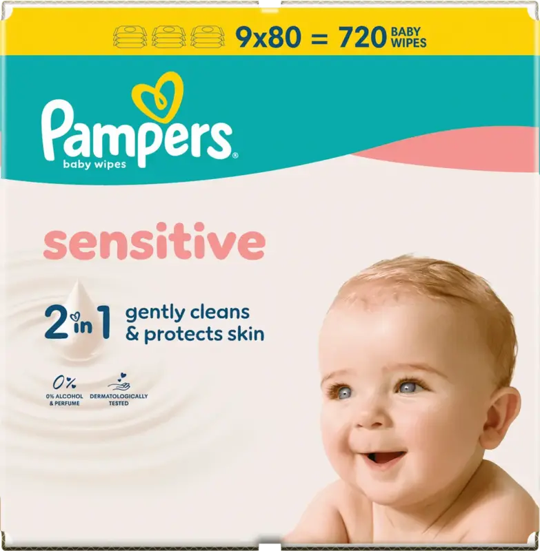 Pampers Feuchtt&uuml;cher Sensitive (9x80 Stk.)