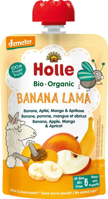 Holle Quetschie Banana Lama Banane, Apfel, Mango & Aprikose ab dem 6. Monat