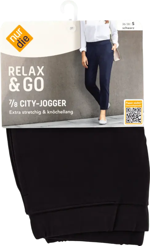 nur die Relax & Go City-Jogger 7/8 schwarz, Gr. 36/38