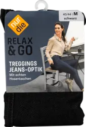 nur die Relax & Go Treggings Jeans-Optik schwarz, Gr. 40/44