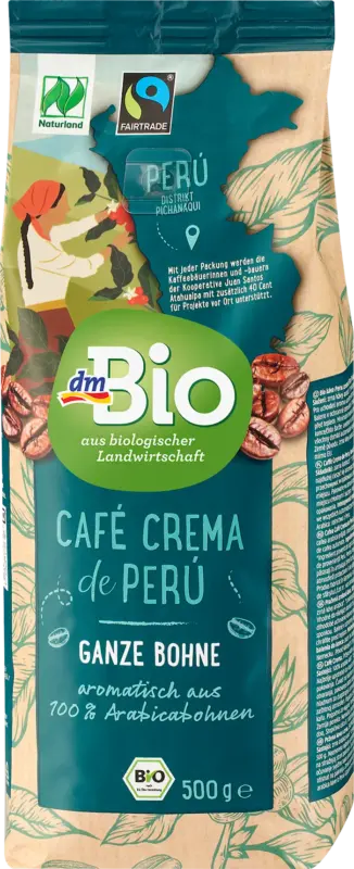 dmBio Kaffee ganze Bohne Caff&egrave; Crema de Peru