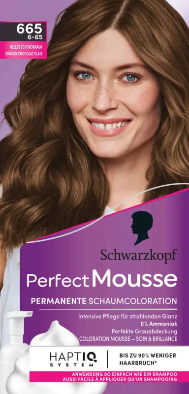 Schwarzkopf Perfect Mousse Permanente Schaumcoloration - Nr. 665 Helles Schokobraun