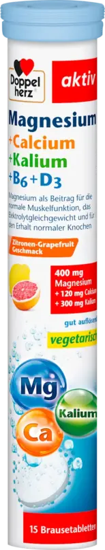 Doppelherz Brausetabletten Magnesium + Calcium + Kalium + B6 + D3
