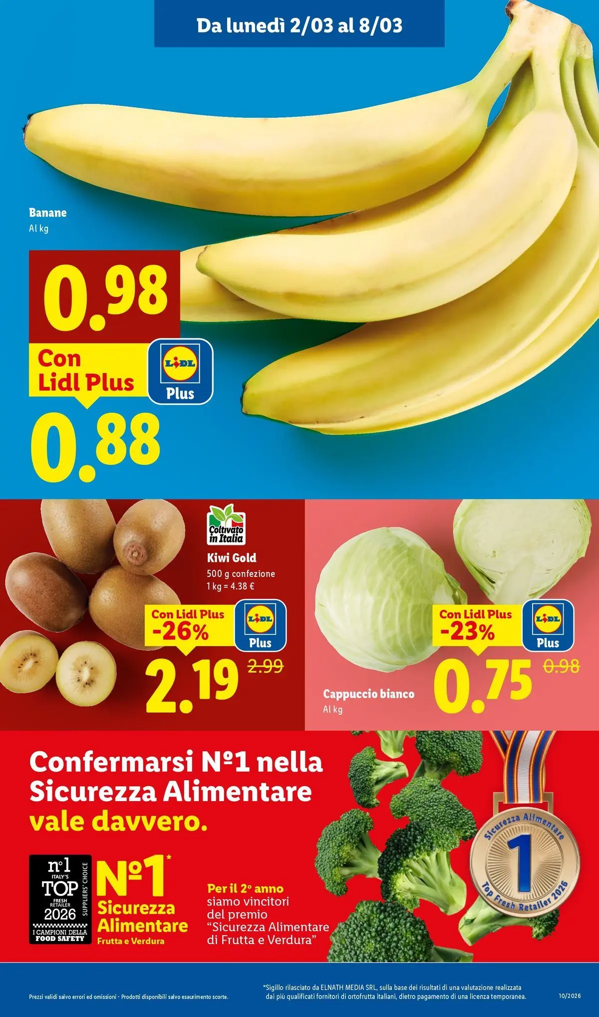 LIDL volantino della prossima settimana dal ﻿02/03/2026﻿ 📣 | Pagina: 5 | Prodotti: Kiwi, Frutta, Top, Cappuccio