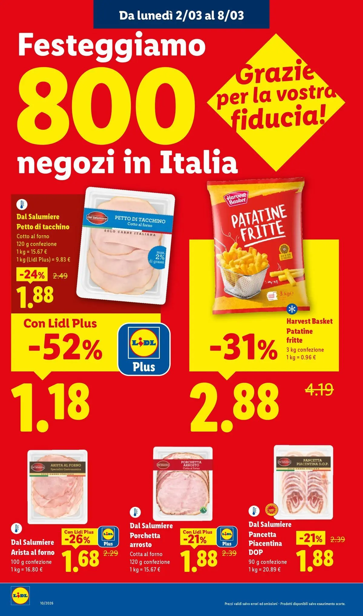 LIDL volantino della prossima settimana dal ﻿02/03/2026﻿ 📣 | Pagina: 8 | Prodotti: Arrosto, Porchetta, Pancetta, Tacchino