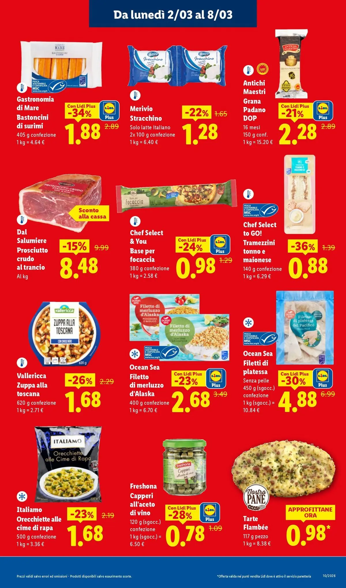 LIDL volantino della prossima settimana dal ﻿02/03/2026﻿ 📣 | Pagina: 9 | Prodotti: Prosciutto Crudo, Latte, Vino, Grana Padano