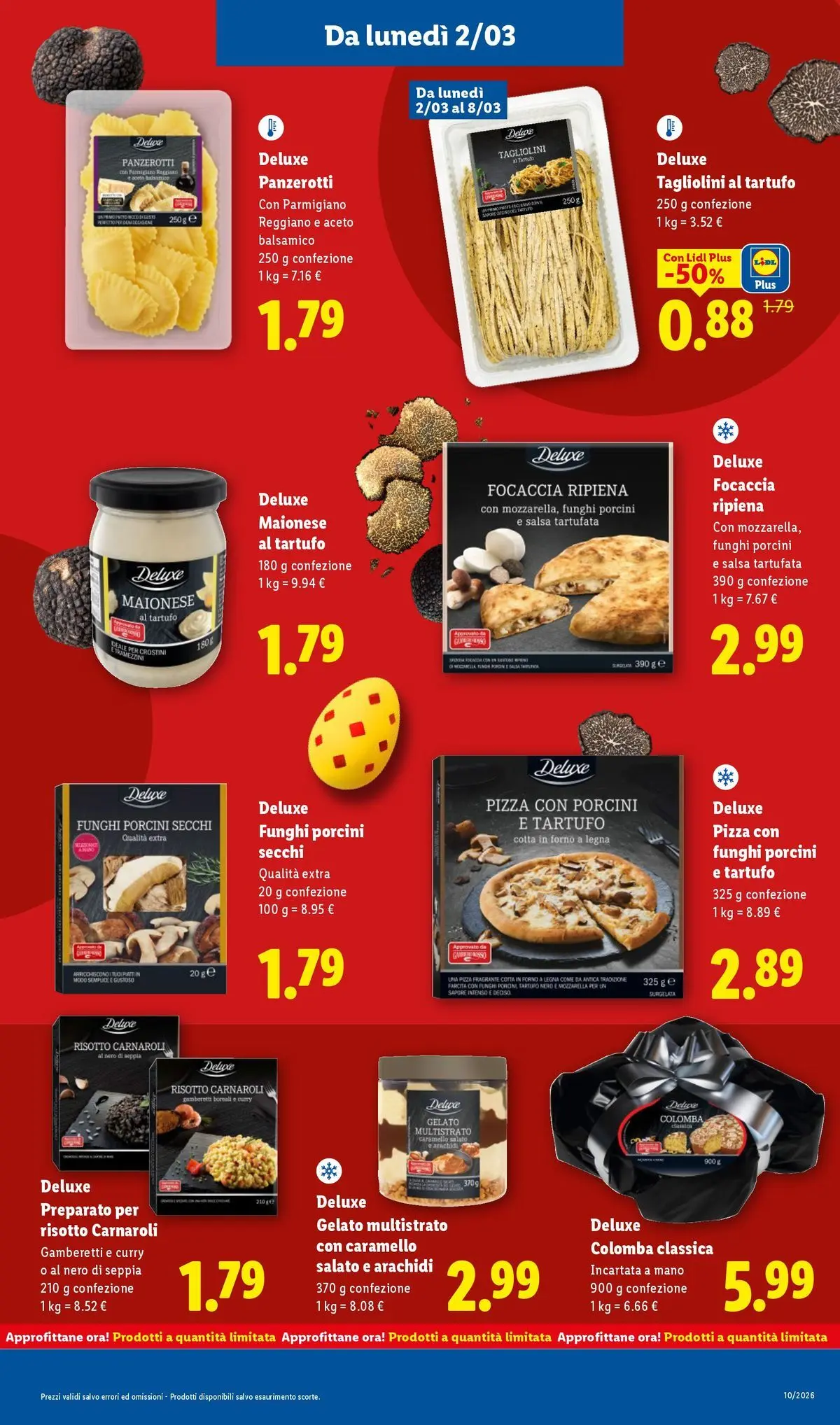LIDL volantino della prossima settimana dal ﻿02/03/2026﻿ 📣 | Pagina: 19 | Prodotti: Focaccia, Pasta, Funghi, Parmigiano