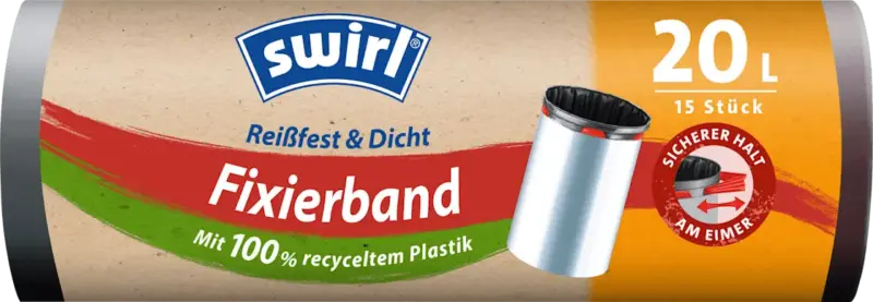 Swirl M&uuml;llbeutel 20 l mit Fixierband