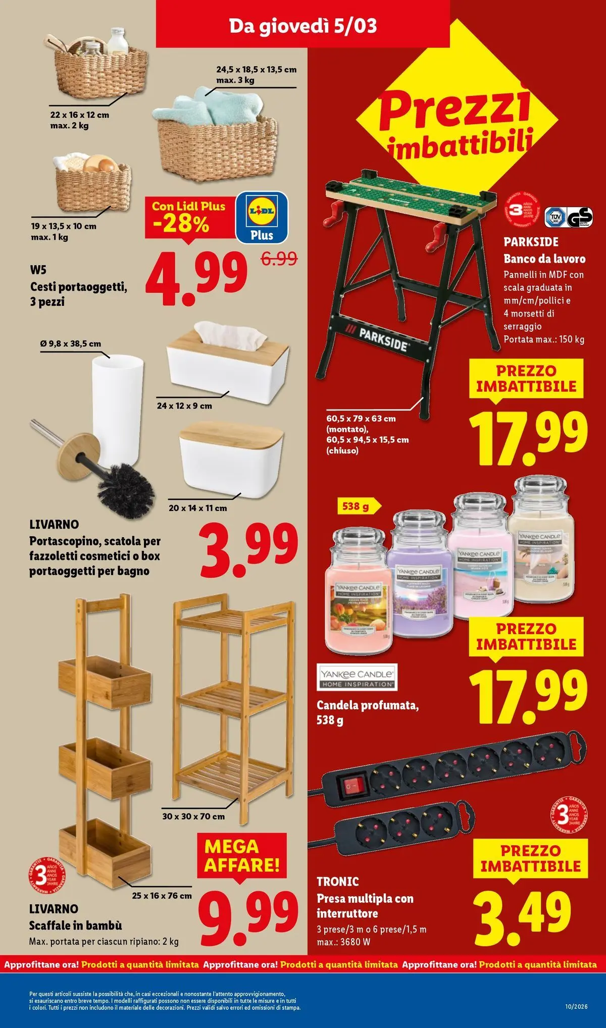 LIDL volantino della prossima settimana dal ﻿02/03/2026﻿ 📣 | Pagina: 52 | Prodotti: Presa multipla, Scala, Bagno, Candela