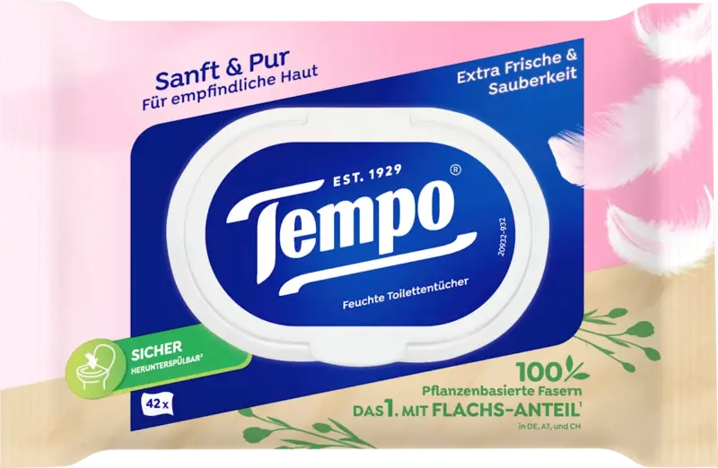 Tempo Feuchtes Toilettenpapier Parf&uuml;mfrei