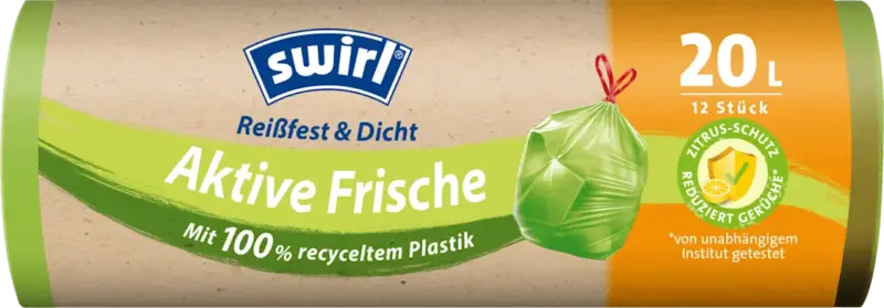 Swirl M&uuml;llbeutel 20 l mit Zugband Aktive Frische