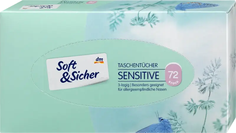 Soft&Sicher Taschent&uuml;cher Sensitive 3-lagig