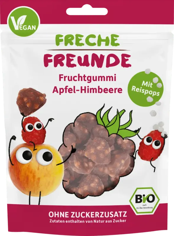 Freche Freunde Fruchtgummi Apfel-Himbeere mit Reispops
