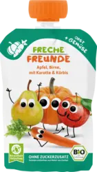 Freche Freunde Quetschie Bio Apfel, Birne, Karotte und K&uuml;rbis ab 6 Monaten