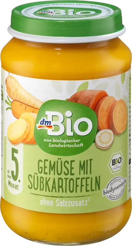 dmBio Gem&uuml;se mit S&uuml;&szlig;kartoffeln ab dem 5. Monat