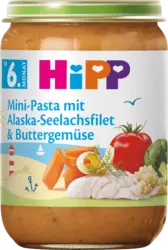 HiPP Men&uuml; Mini-Pasta mit Alaska-Seelachsfilet & Buttergem&uuml;se ab dem 6. Monat