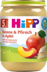 HiPP Fr&uuml;chte Banane und Pfirsich in Apfel ab 5. Monat