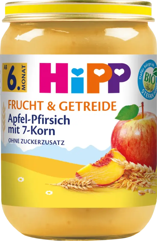 HiPP Frucht & Getreide Apfel-Pfirsich mit 7-Korn ab dem 6.Monat