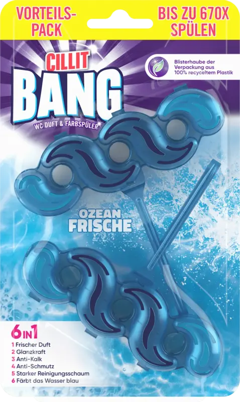 CILLIT BANG WC Stein 6in1 Duft & Farbsp&uuml;ler Ozean Frische