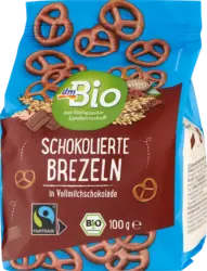 dmBio Brezeln schokoliert in Vollmilchschokolade