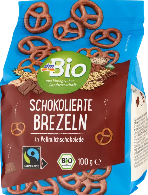 dmBio Brezeln schokoliert in Vollmilchschokolade