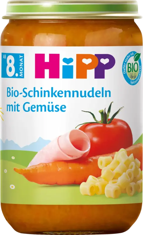 HiPP Men&uuml; Schinkennudeln mit Gem&uuml;se ab dem 8. Monat