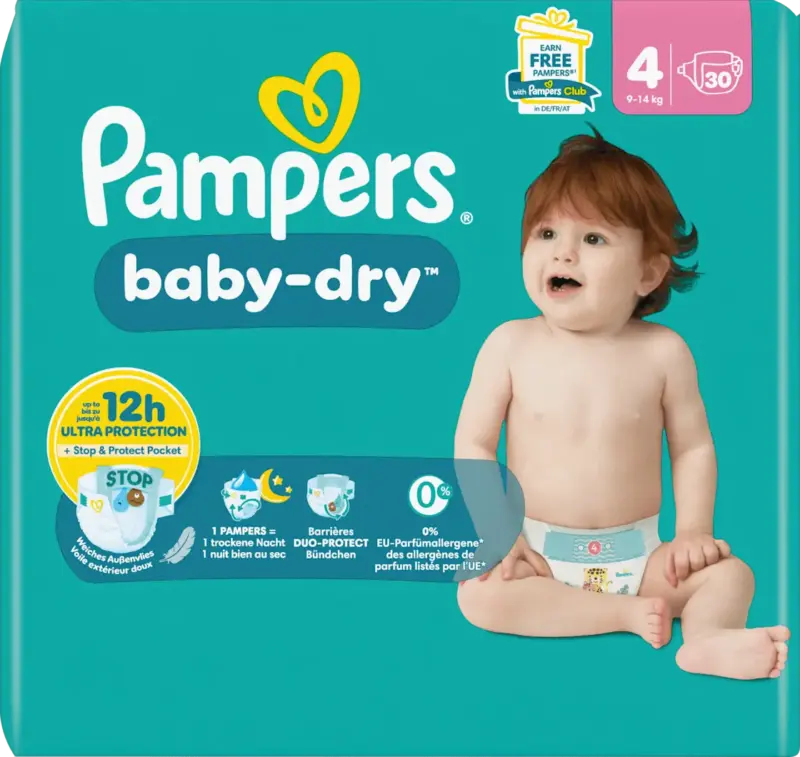 Pampers Windeln Baby Dry Gr.4 Maxi (9-14 kg)