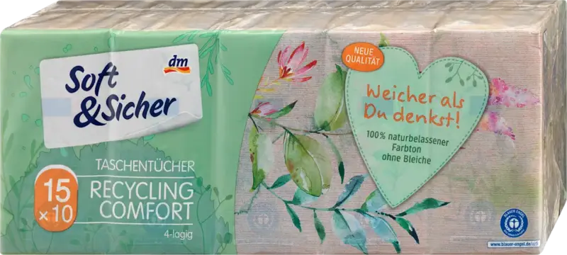 Soft&Sicher Taschent&uuml;cher Recycling 4-lagig