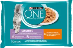 PURINA ONE Nassfutter Katze Sensitive mit Huhn & Karotten