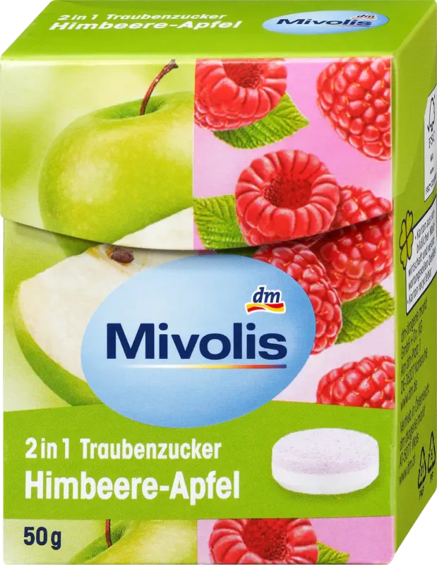 Mivolis Traubenzucker 2in1 Himbeere-Apfel