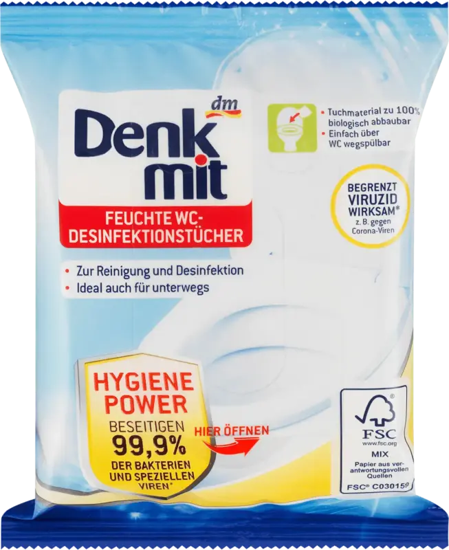Denkmit WC-Reinigungst&uuml;cher Feucht