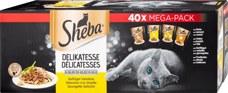 Sheba Nassfutter Katze Delikatesse Gefl&uuml;gelvariation Mega Pack