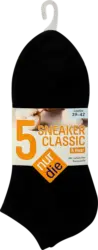 nur die Sneaker Classic Socken Damen schwarz, Gr. 39-42 (5 Paar)
