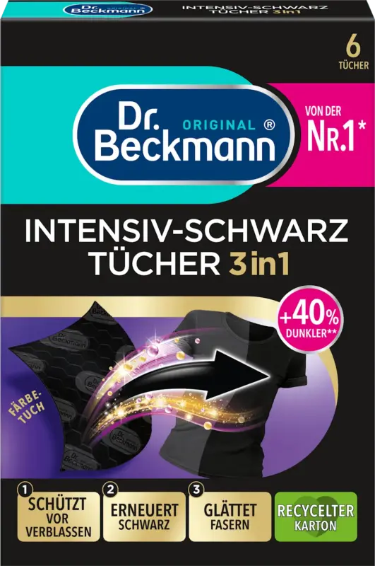 Dr. Beckmann 3in1 T&uuml;cher intensiv schwarz