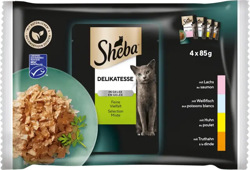 Sheba Nassfutter Katze Delikatesse in Gelee Feine Vielfalt