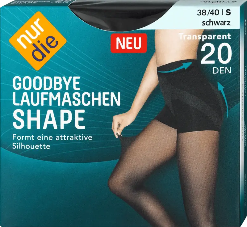 nur die Strumpfhose Goodbye Laufmaschen Shape schwarz Gr. 38/40