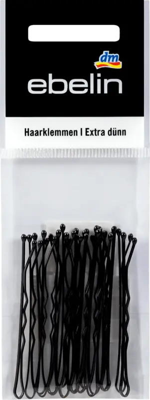 ebelin Gewellte Haarklemmen Extra d&uuml;nn schwarz