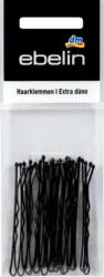 ebelin Gewellte Haarklemmen Extra d&uuml;nn schwarz