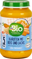 dmBio Men&uuml; Karotten mit Reis und Lachs ab dem 5. Monat