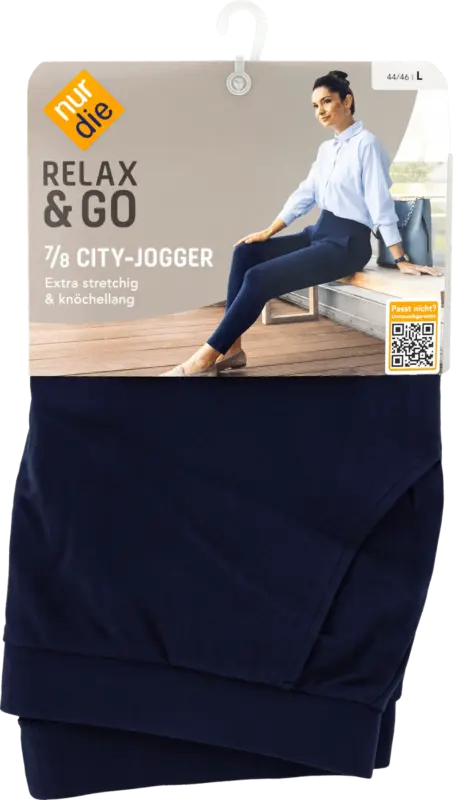 nur die Relax & Go City-Jogger 7/8 nachtblau, Gr. 44/46