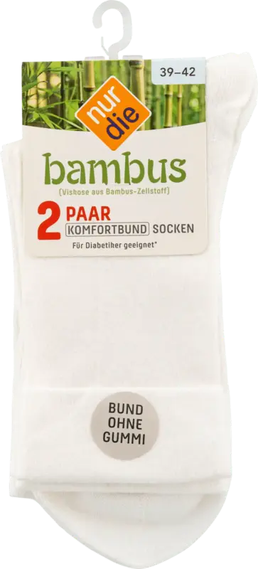 nur die Komfortbund Socken wei&szlig; Gr. 39-42 (2 Paar)