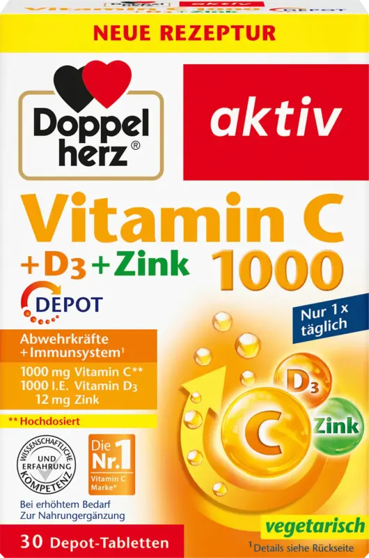 Doppelherz Vitamin C + D3 + Zink 1000