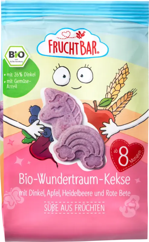 FruchtBar Babykekse Wundertraum mit Dinkel, Apfel und Heidelbeere ab dem 8. Monat