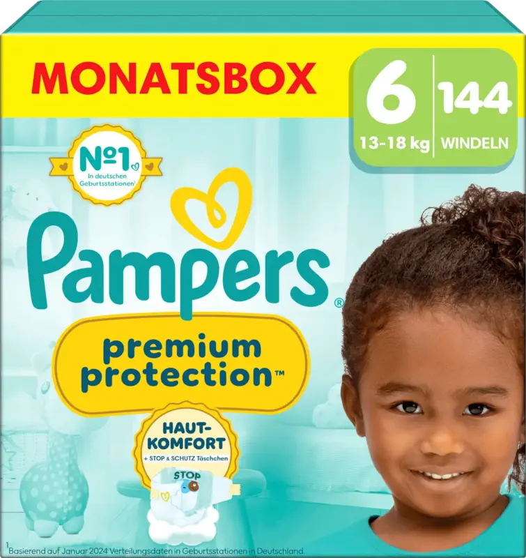 Pampers Windeln Premium Protection Gr. 6 Extra Large (13-18 kg) Monatsbox