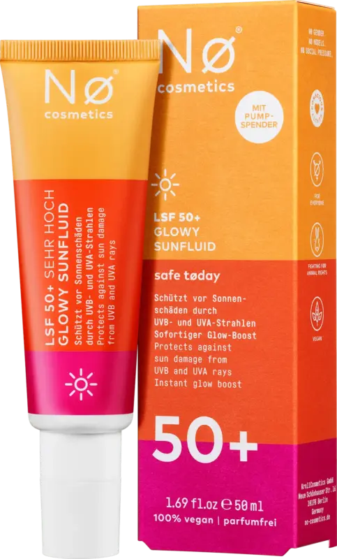 N&Oslash; cosmetics Sonnenfluid Gesicht Glowy LSF 50+ safe today