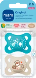 mam Schnuller Original Pure blau/beige 0-6 Monate