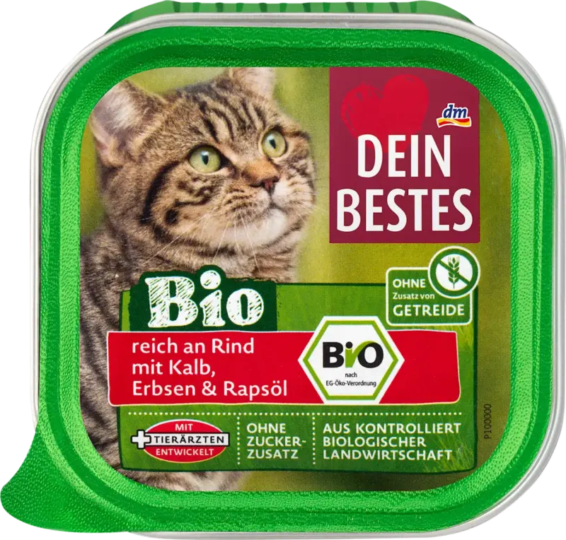 Dein Bestes Nassfutter Katze Bio reich an Rind mit Kalb