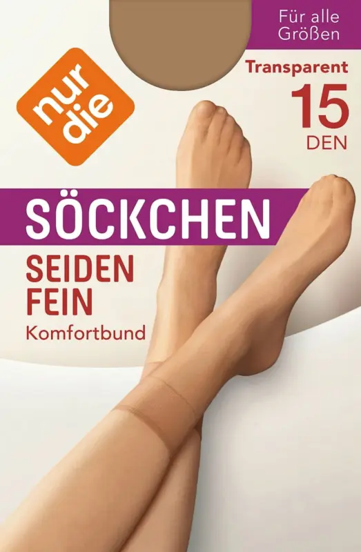 nur die Trend & Style S&ouml;ckchen Seidenfein teint 15 DEN (1 Paar)
